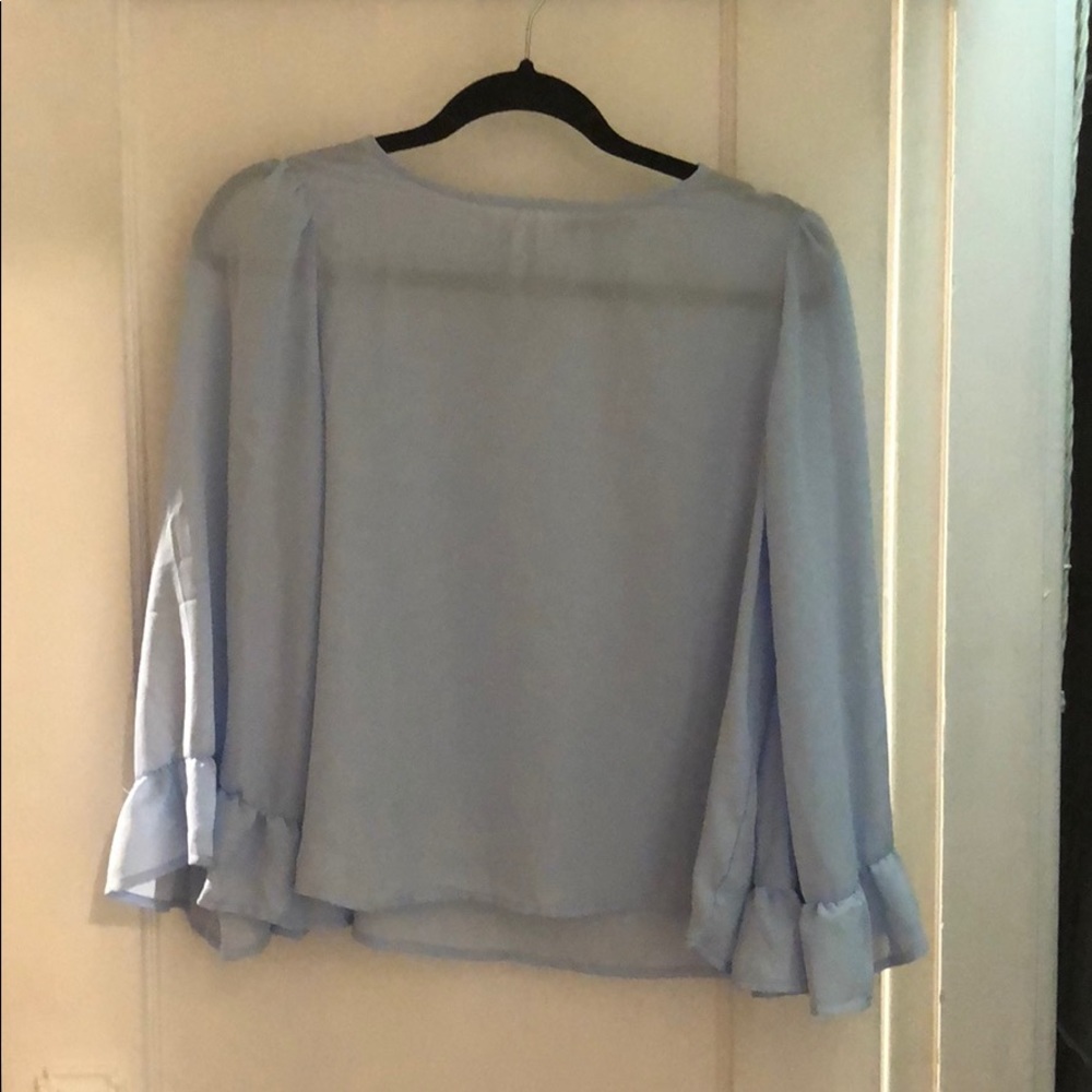 Light blue sheer top